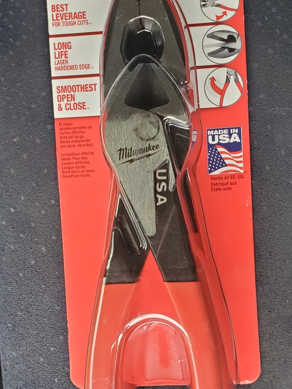 Milwaukee Red Wire Cutter Pliers - Precision USA-Made Cutting Tool